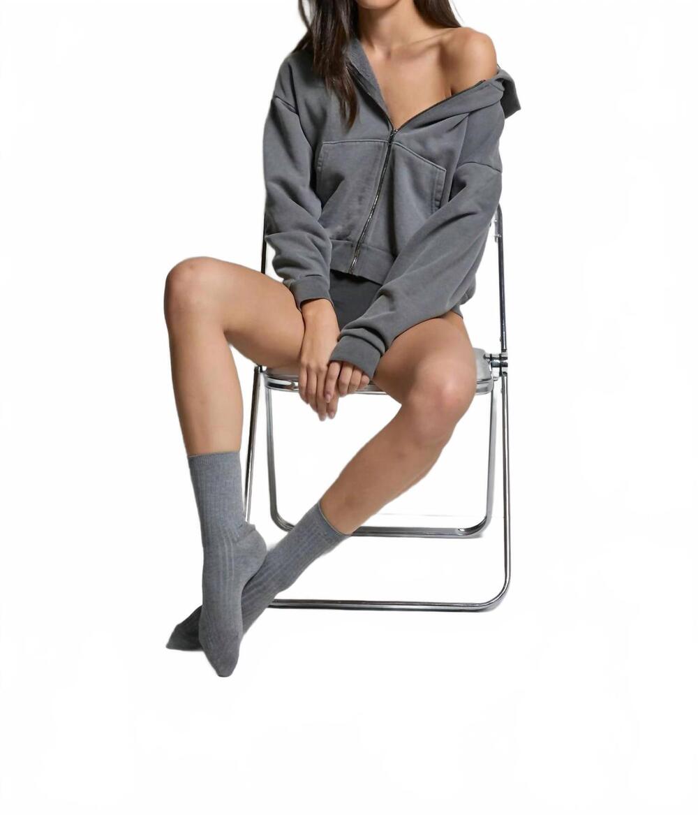 NEW ASHER rosie zip hoodie in vintage black